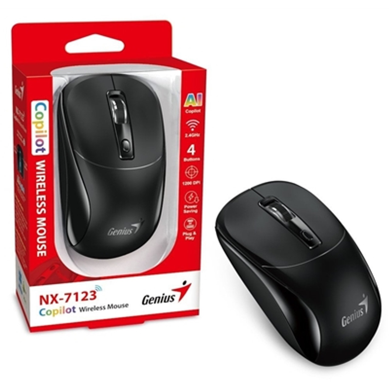 MOUSE USB WIRELESS NX-7123 NEGRO GENIUS 31030043400